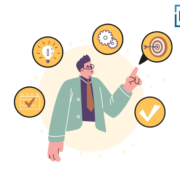 Starting a business in Thailand concept illustration showing entrepreneur planning company registration, legal compliance, work permits, and goals.
