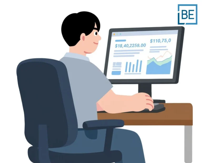 Person reviewing business finances on a computer, illustrating hidden costs of company creation in Thailand